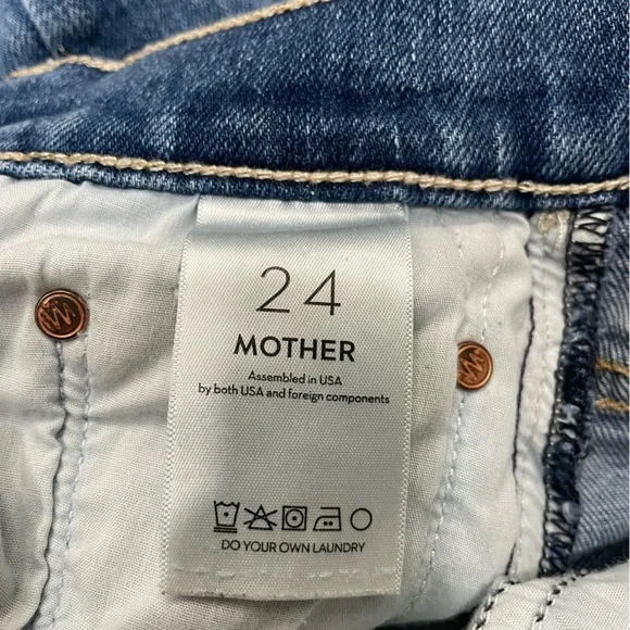 MOTHER Jeans Women Size 24 Blue The Tomcat Roller Groovy - Picture 14 of 16